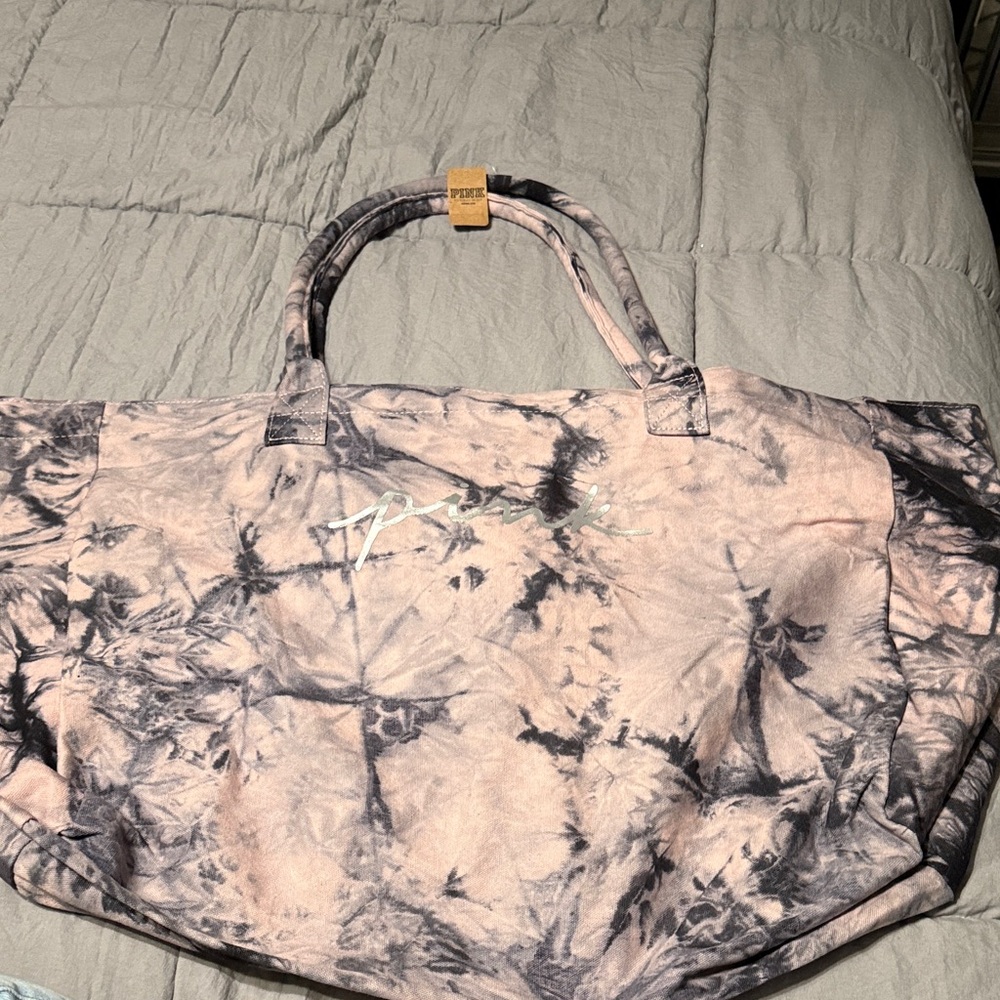 PINK Victoria's Secret Tie-Dye Tote in Pink and Black
